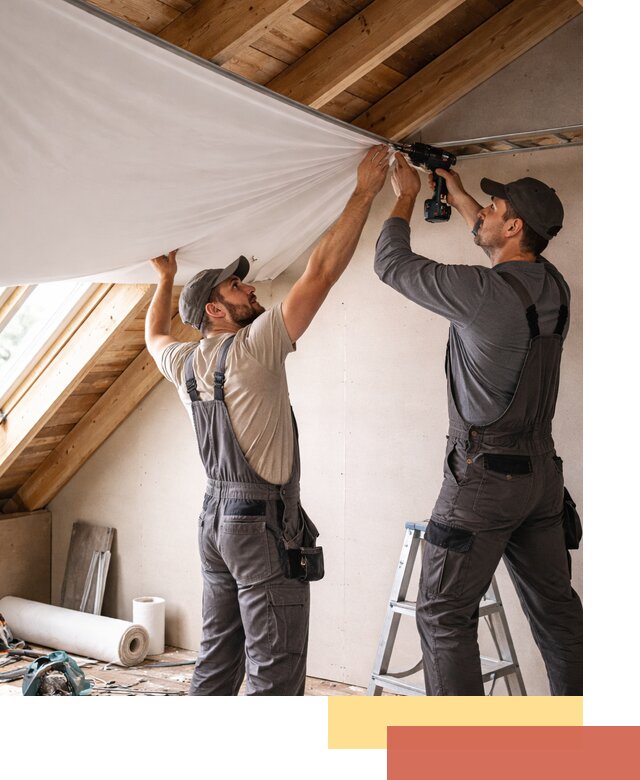 Монтаж натяжного потолка в мансарде в Нижнем Тагиле