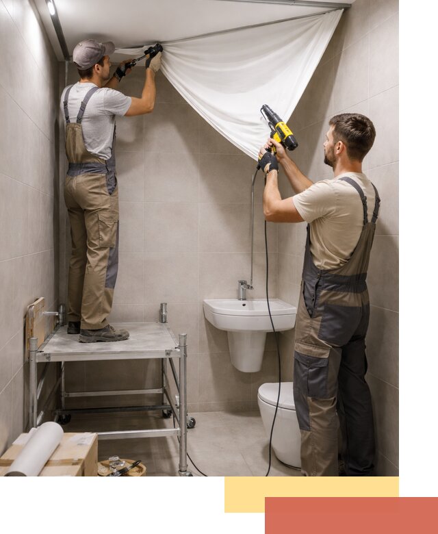 Монтаж натяжного потолка в санузле в Нижнем Тагиле