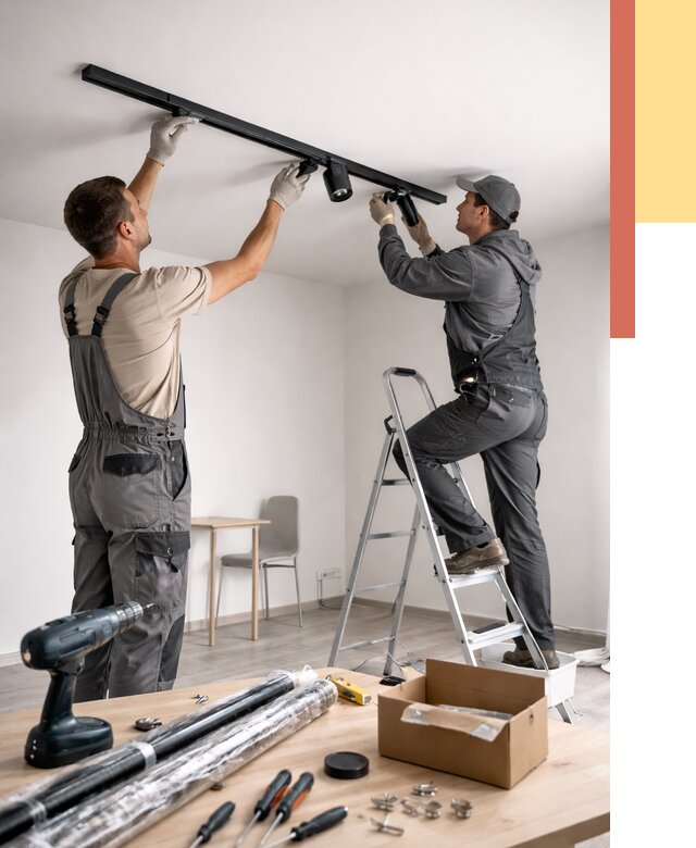 Установка трековых светильников в натяжной потолок в Нижнем Тагиле от 4372 руб. | ОТДЕЛОЧНИК-Нжн