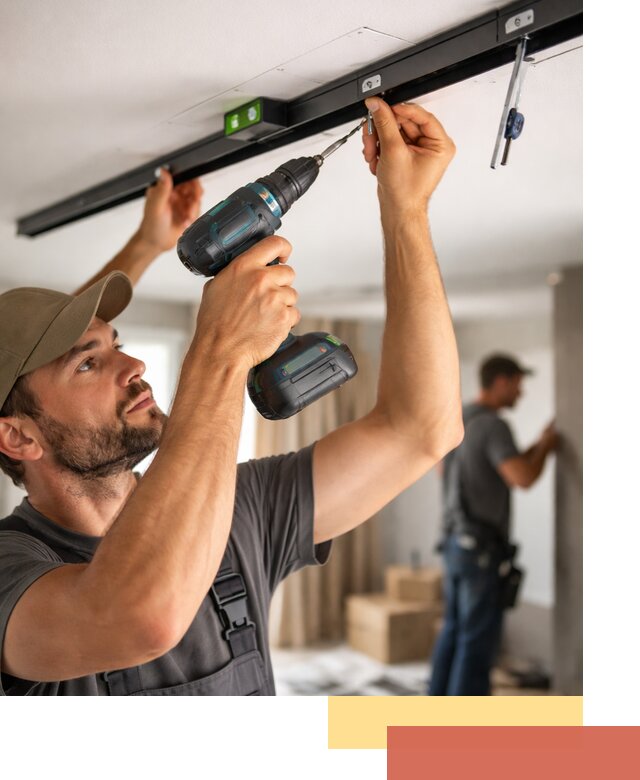 Установка трековых светильников в натяжной потолок в Нижнем Тагиле