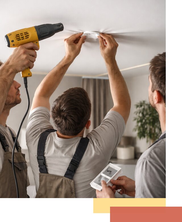 Ремонт прокола полотна натяжного потолка в Нижнем Тагиле