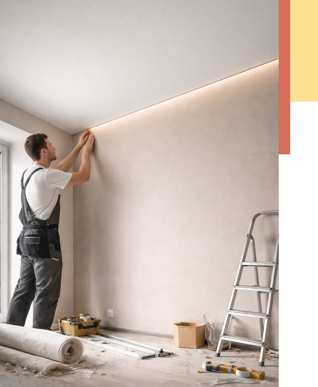 Теневые натяжные потолки в Нижнем Тагиле от 8535 руб. под ключ | ОТДЕЛОЧНИК-Нжн