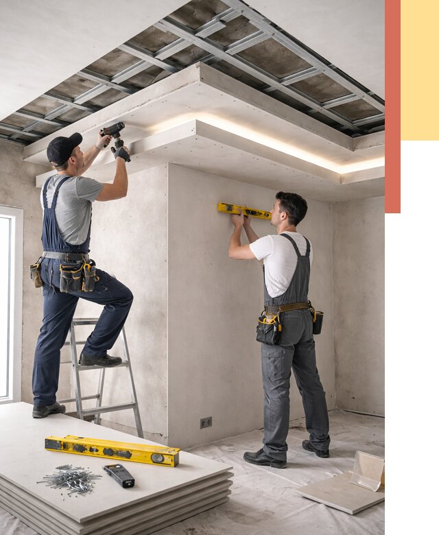 Двухуровневый потолок из гипсокартона в Нижнем Тагиле от 1509 руб. под ключ | ОТДЕЛОЧНИК-Нжн