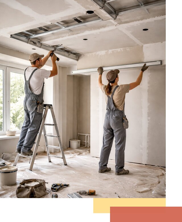 Монтаж многоуровневого потолка из гипсокартона в Нижнем Тагиле