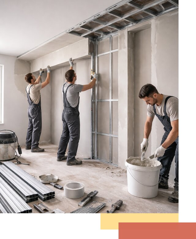 Монтаж потолка из гипсокартона с нишей в Нижнем Тагиле