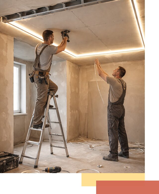 Потолок из гипсокартона с подсветкой в Нижнем Тагиле