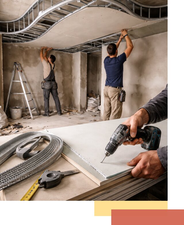 Криволинейный потолок из гипсокартона в Нижнем Тагиле — монтаж и отделка