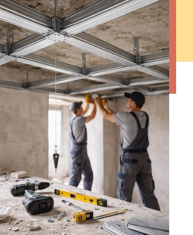 Монтаж каркаса потолка из профиля в Нижнем Тагиле от 4684 руб. — услуги ОТДЕЛОЧНИК-Нжн