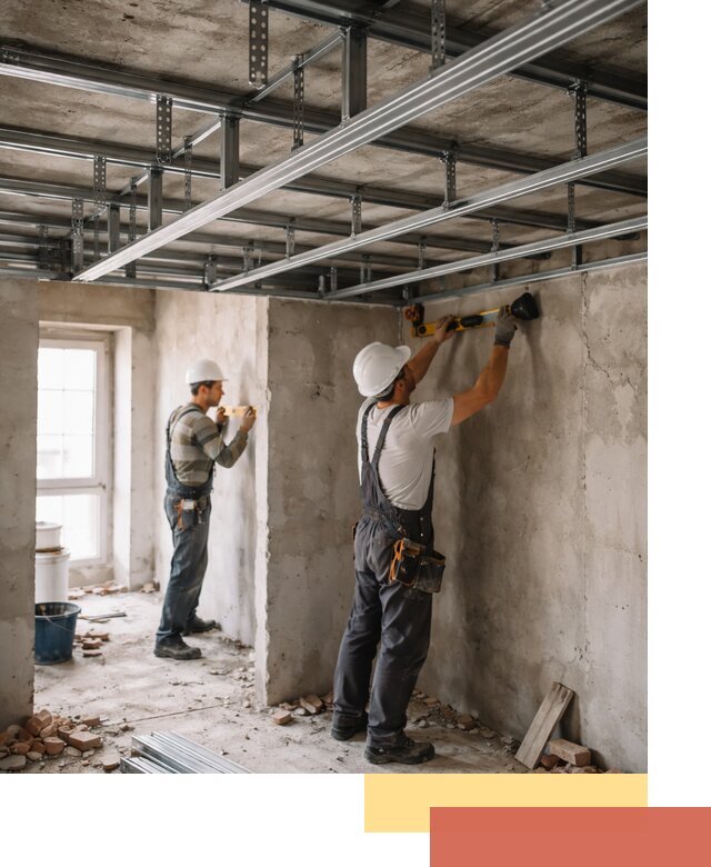 Монтаж каркаса потолка из профильного профиля в Нижнем Тагиле