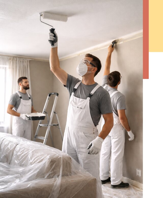 Покраска потолка водоэмельсионной краской в Нижнем Тагиле от 2290 руб/м² — услуги под ключ | ОТДЕЛОЧНИК-Нжн