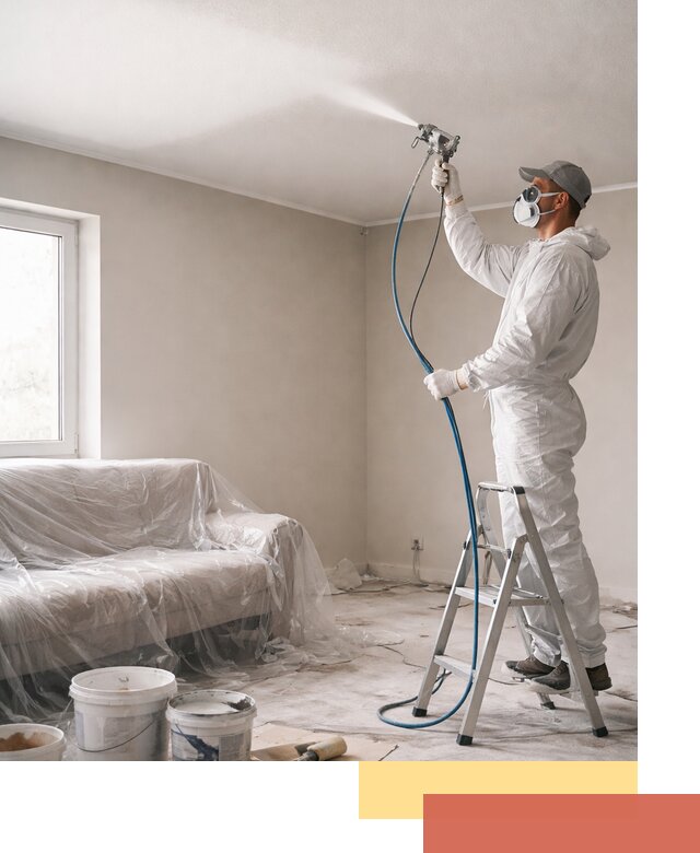 Покраска потолка краскопультом в Нижнем Тагиле быстро и качественно