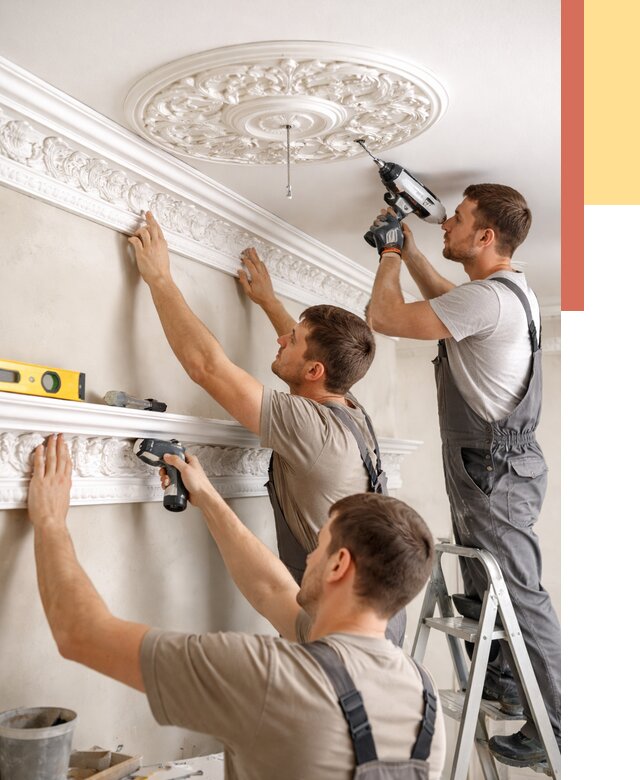 Монтаж лепнины на потолок в Нижнем Тагиле от 3331 руб. быстро и недорого | ОТДЕЛОЧНИК-Нжн