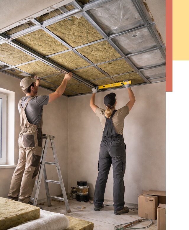 Шумоизоляция потолка в Нижнем Тагиле от 1301 руб. под ключ — услуги ОТДЕЛОЧНИК-Нжн